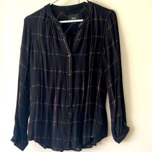 Rails flannel with gold stitching